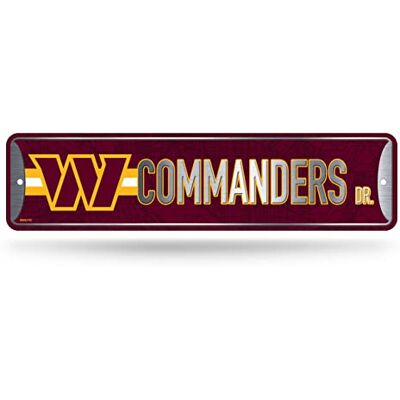 Rico Industries NFL Washington Commanders Metall-Straßenschild aus Metall, 10,2 x 38,1 cm, Heimdekoration – Schlafzimmer – Büro – Man Cave Rico Industries NFL Washington Commanders Metall-Straßenschild aus Metall, 10,2 x 38,1 cm, Heimdekoration – Schlafzimmer – Büro – Man Cave