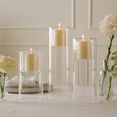 Ginger Ray Kerzenhalter aus klarem Glas, Set mit 3 Teelichthaltern für Hochzeitstische Ginger Ray Kerzenhalter aus klarem Glas, Set mit 3 Teelichthaltern für Hochzeitstische