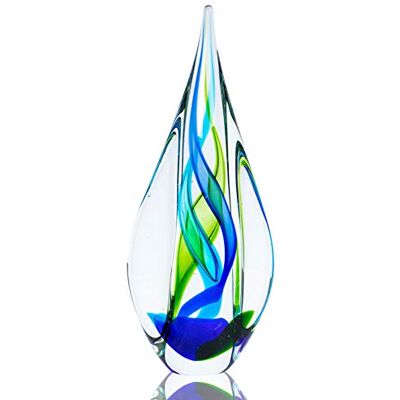 levandeo Designer Skulptur 34cm Hoch Glas Design Glasskulptur Glasdeko Blau Grün Unikat Tischdeko Deko Geschenkidee levandeo Designer Skulptur 34cm Hoch Glas Design Glasskulptur Glasdeko Blau Grün Unikat Tischdeko Deko Geschenkidee