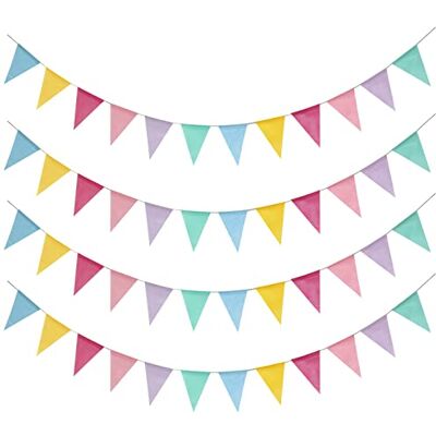 Leeyunbee 4 Stück Wimpelkette Outdoor, 16M 48 Flaggen Wetterfest Wimpel Girlande, Regenbogen Girlande Deko, für Hochzeit, Geburtstag, Kinderzimmer, Party, Garden Dekoration Leeyunbee 4 Stück Wimpelkette Outdoor, 16M 48 Flaggen Wetterfest Wimpel Girlande, Regenbogen Girlande Deko, für Hochzeit, Geburtstag, Kinderzimmer, Party, Garden Dekoration