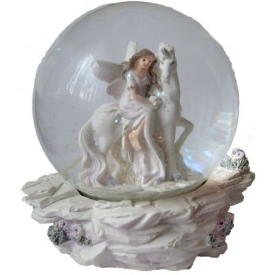 Schneekugel Traum Glimmerkugel Elfe auf Einhorn Schneekugel Traum Glimmerkugel Elfe auf Einhorn