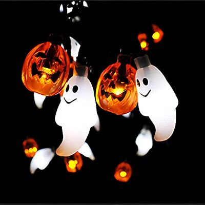 JOYIN Halloween-Lichterkette, Dekorationen, 30 LEDs, batteriebetrieben, Geister-Kürbis, 3D-Lichterkette mit 8 Beleuchtungsmodi für Zuhause, Innen- und Außenbereich, Halloween-Party-Dekoration JOYIN Halloween-Lichterkette, Dekorationen, 30 LEDs, batteriebetrieben, Geister-Kürbis, 3D-Lichterkette mit 8 Beleuchtungsmodi für Zuhause, Innen- und Außenbereich, Halloween-Party-Dekoration