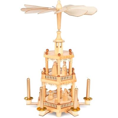 BRUBAKER Weihnachtspyramide aus Holz 43 cm große Holzpyramide Drehbare Tischpyramide mit weihnachtlichen Holzfiguren Handbemalt Weihnachtsdekoration Braun Weihnachten BRUBAKER Weihnachtspyramide aus Holz 43 cm große Holzpyramide Drehbare Tischpyramide mit weihnachtlichen Holzfiguren Handbemalt Weihnachtsdekoration Braun Weihnachten