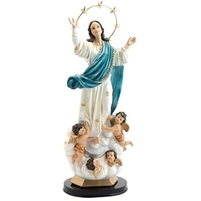 DRW Unbefleckte Jungfrau Figur mit handbemalter Krone aus Harz, 42 cm DRW Unbefleckte Jungfrau Figur mit handbemalter Krone aus Harz, 42 cm