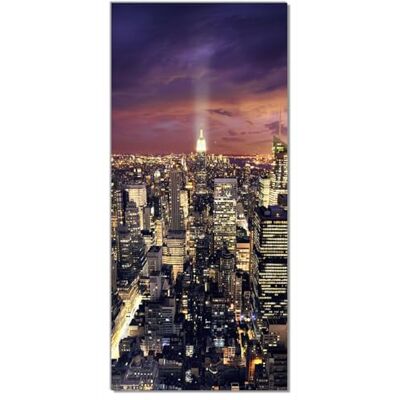 Wallario Selbstklebende Türtapete New York bei Nacht Panoramablick über die Stadt Türposter 93 x 205 cm Abwischbar, rückstandsfrei zu entfernen Wallario Selbstklebende Türtapete New York bei Nacht Panoramablick über die Stadt Türposter 93 x 205 cm Abwischbar, rückstandsfrei zu entfernen