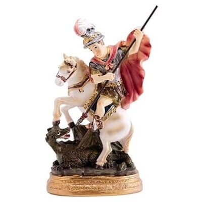 DRW St. George Sant Jordi Figur, handbemalt, Harz, 12 cm DRW St. George Sant Jordi Figur, handbemalt, Harz, 12 cm