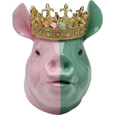 Kare Design Deko Figur Crowned Pig, Grün/Pink, Deko Objekt, gekröntes Schwein, handbemalt, Unikat, 28x34x24 cm (H/B/T) Kare Design Deko Figur Crowned Pig, Grün/Pink, Deko Objekt, gekröntes Schwein, handbemalt, Unikat, 28x34x24 cm (H/B/T)
