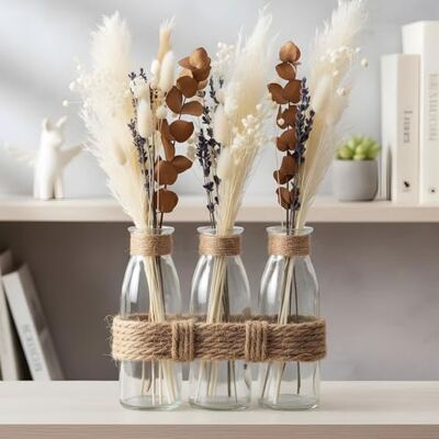 levandeo 3 Tischvasen Glas Vintage Jute H14cm Kleine Vase Tischdeko Boho Scandi Design Wohndeko Frühling Blumenvase Hochzeit levandeo 3 Tischvasen Glas Vintage Jute H14cm Kleine Vase Tischdeko Boho Scandi Design Wohndeko Frühling Blumenvase Hochzeit