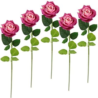 I.GE.A. Rose rosa 9x45x10 cm 5er Set - Kunstblume I.GE.A. Rose rosa 9x45x10 cm 5er Set - Kunstblume