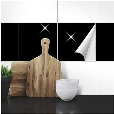 WANDKINGS Fliesenaufkleber 20 x 20 cm, 50 Stück SCHWARZ GLÄNZEND WANDKINGS Fliesenaufkleber 20 x 20 cm, 50 Stück SCHWARZ GLÄNZEND