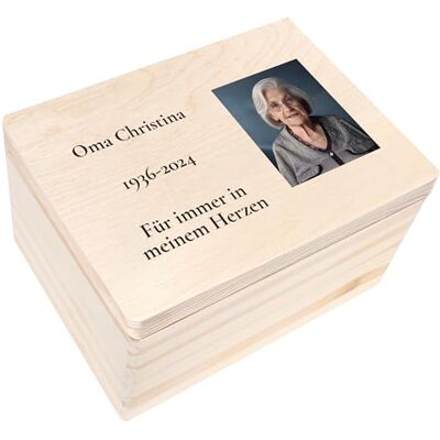 Creative Trauerkiste Erinnerungen Holz Trauer Personalisiert mit Namen, Wunschtext, Foto für / wie Trauerkarte Besonders, Kondolenzkarte, Beileidskarte In Gedenk, Andenken an Verstorbene Creative Trauerkiste Erinnerungen Holz Trauer Personalisiert mit Namen, Wunschtext, Foto für / wie Trauerkarte Besonders, Kondolenzkarte, Beileidskarte In Gedenk, Andenken an Verstorbene