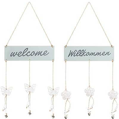 com-four ® 2x Türanhänger "Willkommen" und "Welcome" mit hängenden Blumen Türschilder aus Holz Aufhänger zur Frühlingszeit Ostern und Sommer com-four ® 2x Türanhänger "Willkommen" und "Welcome" mit hängenden Blumen Türschilder aus Holz Aufhänger zur Frühlingszeit Ostern und Sommer
