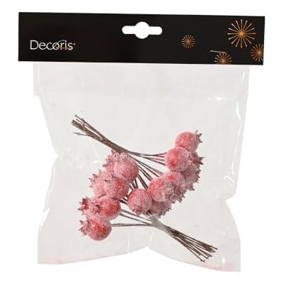 Decoris Weihnachtsdeko Frostbeeren am Stiel 15cm Schaumstoff 2er Set Rot Dekozweig mit vereisten Beeren Eisbeeren Kunstzweig Winterdekoration für Kranz Gesteck Basteln Weihnachtsfloristik Decoris Weihnachtsdeko Frostbeeren am Stiel 15cm Schaumstoff 2er Set Rot Dekozweig mit vereisten Beeren Eisbeeren Kunstzweig Winterdekoration für Kranz Gesteck Basteln Weihnachtsfloristik