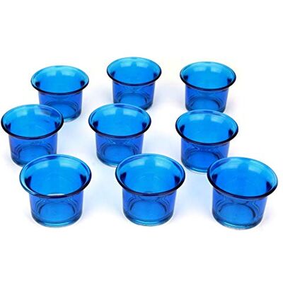 NoNa 4,5 cm Teelicht-Gläser Neun im Set BLAU Teelichtglas Kerzenglas Kerzengläser Teelichthalter NoNa 4,5 cm Teelicht-Gläser Neun im Set BLAU Teelichtglas Kerzenglas Kerzengläser Teelichthalter