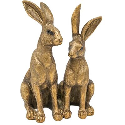 The Leonardo Collection Harz-Skulptur sitzender Hase, Bronze- oder Hochzeitsgeschenkidee, ca. 15 x 10 x 7 cm The Leonardo Collection Harz-Skulptur sitzender Hase, Bronze- oder Hochzeitsgeschenkidee, ca. 15 x 10 x 7 cm