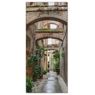 Wallario Selbstklebende Türtapete Grüne italienische Gasse mit Alten Bögen Türposter 93 x 205 cm Abwischbar, rückstandsfrei zu entfernen Wallario Selbstklebende Türtapete Grüne italienische Gasse mit Alten Bögen Türposter 93 x 205 cm Abwischbar, rückstandsfrei zu entfernen