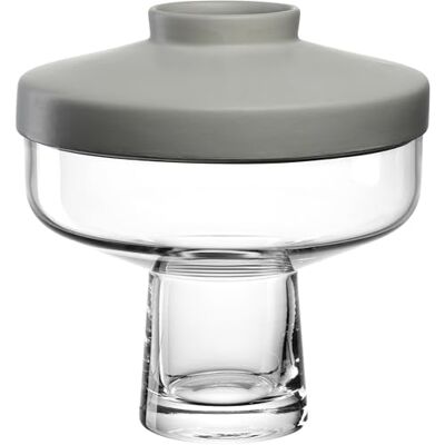 LEONARDO HOME Riva Vase • 1 Stück • Glasvase für kreative Blumenarrangements • ⌀7,5 cm • Stilvolle Blumenvase aus Keramik & Glas • Modernes Design für den Wohnbereich • Höhe 21,5 cm • grau • 055267 LEONARDO HOME Riva Vase • 1 Stück • Glasvase für kreative Blumenarrangements • ⌀7,5 cm • Stilvolle Blumenvase aus Keramik & Glas • Modernes Design für den Wohnbereich • Höhe 21,5 cm • grau • 055267