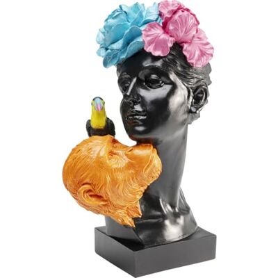 Kare Design Deko Figur Jungle Lady, Schwarz/Bunt, 40cm Höhe, Deko Objekt, Deko Statue modern, Geschenk, Tropische Frauenfigur mit Blütenkrone, Wohnzimmer Kare Design Deko Figur Jungle Lady, Schwarz/Bunt, 40cm Höhe, Deko Objekt, Deko Statue modern, Geschenk, Tropische Frauenfigur mit Blütenkrone, Wohnzimmer