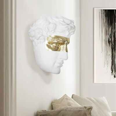 Casablanca modernes Design modernes Design Casablanca modernes Design Wandobjekt Modern David, Kunstharz, Weiß, Matt, Metallische Optik, 51x39x14 cm Casablanca modernes Design modernes Design Casablanca modernes Design Wandobjekt Modern David, Kunstharz, Weiß, Matt, Metallische Optik, 51x39x14 cm