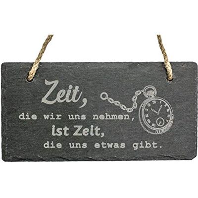 Spruchreif · Schiefer Tafel mit Gravur · Wanddeko · Schieferschild mit Karoband · Türschild aus Schiefer zum Aufhängen · Motiv Uhr Spruchreif · Schiefer Tafel mit Gravur · Wanddeko · Schieferschild mit Karoband · Türschild aus Schiefer zum Aufhängen · Motiv Uhr