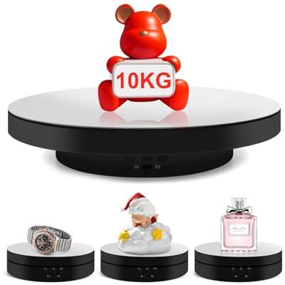 YGVQN Elektrischer Drehteller 360°, 2in1 Motorisierter Drehständer Display-Tisch zur Präsentation von Schmuck, Uhren, digitalen Produkten, Perfekt für Videos & Social Media Content (Schwarz) YGVQN Elektrischer Drehteller 360°, 2in1 Motorisierter Drehständer Display-Tisch zur Präsentation von Schmuck, Uhren, digitalen Produkten, Perfekt für Videos & Social Media Content (Schwarz)