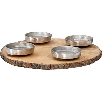 levandeo Runder Kerzenhalter Mango Ø32cm Adventskranz Natur Braun Metall Kerzenständer Deko Wohndeko Weihnachtsdeko Kerzendeko levandeo Runder Kerzenhalter Mango Ø32cm Adventskranz Natur Braun Metall Kerzenständer Deko Wohndeko Weihnachtsdeko Kerzendeko