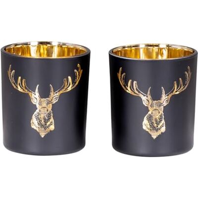 levandeo 2er Set Teelichthalter Schwarz Gold Hirsch Glas Kerzenhalter Tischdeko Weihnachten Kerzen Deko Wohndeko Kerzenglas levandeo 2er Set Teelichthalter Schwarz Gold Hirsch Glas Kerzenhalter Tischdeko Weihnachten Kerzen Deko Wohndeko Kerzenglas