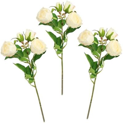 Flair Flower Künstlicher Rosenzweig weiß – 3er Set – ca. 39 cm – Kunstblumen Rose realistisch – Dekoblumen künstlich für Vase, Hochzeit, Tischdeko, Zuhause & Büro Flair Flower Künstlicher Rosenzweig weiß – 3er Set – ca. 39 cm – Kunstblumen Rose realistisch – Dekoblumen künstlich für Vase, Hochzeit, Tischdeko, Zuhause & Büro