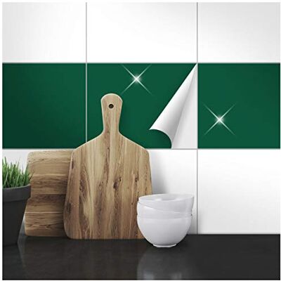 WANDKINGS Fliesenaufkleber 19,5 x 24,5 cm, 20 Stück DUNKELGRÜN GLÄNZEND WANDKINGS Fliesenaufkleber 19,5 x 24,5 cm, 20 Stück DUNKELGRÜN GLÄNZEND