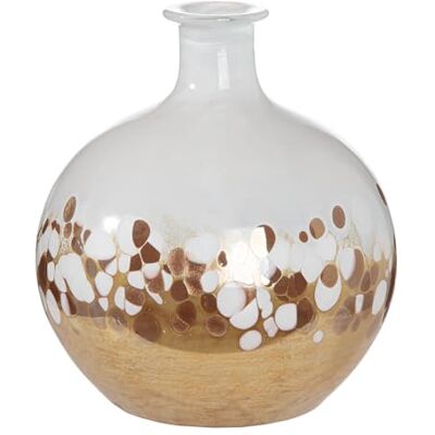 Glas Art Vase Vesuvio weiß Glas durchgefärbt Höhe 23,5cm Tischvase wasserdicht Glas Art Vase Vesuvio weiß Glas durchgefärbt Höhe 23,5cm Tischvase wasserdicht