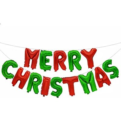 Generic Folienballon Weihnachten -Merry Christmas Schriftzug rot grün, ca. 40 cm je Buchstabe Groß XLXmas Folienluftballon Luftballon Weihnachtsfeier Party Deko Kopper-24 Dekoration Buchstaben Generic Folienballon Weihnachten -Merry Christmas Schriftzug rot grün, ca. 40 cm je Buchstabe Groß XLXmas Folienluftballon Luftballon Weihnachtsfeier Party Deko Kopper-24 Dekoration Buchstaben