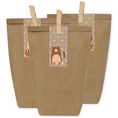 Papierdrachen Adventskalender 2026 Mini Set Nr 34 mit Klammern 24 braune Geschenktüten Inkl. Zahlenaufkleber Braune Waldtierchen zum Selbstbasteln & Verschenken Weihnachten Papierdrachen Adventskalender 2026 Mini Set Nr 34 mit Klammern 24 braune Geschenktüten Inkl. Zahlenaufkleber Braune Waldtierchen zum Selbstbasteln & Verschenken Weihnachten