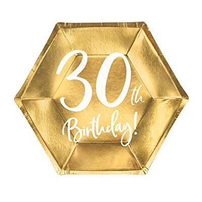 PartyDeco Pappteller 30th Birthday! 20cm 6er Set Partyteller Einwegteller Partygeschirr Geburtstag Deko PartyDeco Pappteller 30th Birthday! 20cm 6er Set Partyteller Einwegteller Partygeschirr Geburtstag Deko