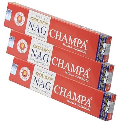 NKlaus Vijayshree Golden Nag Champa Räucherstäbchen, 45g Das handgerollte Räucherwerk aus Indien hat eine blumig-warme Duftnote und eignet sich für Meditation und Raumduft NKlaus Vijayshree Golden Nag Champa Räucherstäbchen, 45g Das handgerollte Räucherwerk aus Indien hat eine blumig-warme Duftnote und eignet sich für Meditation und Raumduft