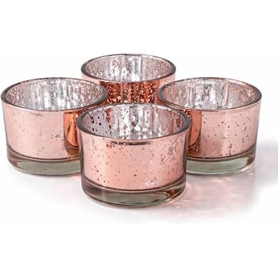 Creativery Teelichtgläser 5,1 x 3,3 cm Glas 4er Set runde Teelichthalter für Teelichter bis 38 mm Kerzengläser für kleine Kerzen bis Ø 4 cm Rosegold metallic Creativery Teelichtgläser 5,1 x 3,3 cm Glas 4er Set runde Teelichthalter für Teelichter bis 38 mm Kerzengläser für kleine Kerzen bis Ø 4 cm Rosegold metallic