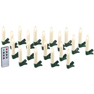 Lunartec LED Kerzen Tannenbaum: 20er-Set LED-Weihnachtsbaum-Kerzen mit IR-Fernbedienung, Timer, weiß (Elektrische Weihnachtsbaum, Weihnachtsbaumkerzen, Baum) Lunartec LED Kerzen Tannenbaum: 20er-Set LED-Weihnachtsbaum-Kerzen mit IR-Fernbedienung, Timer, weiß (Elektrische Weihnachtsbaum, Weihnachtsbaumkerzen, Baum)