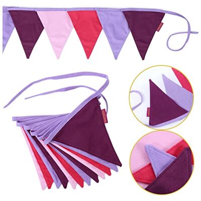 Papierdrachen Wimpelkette als Kinderzimmer Deko 3m Wimpel je 16x18cm 12Stück Lila Pink Fähnchen Girlande Kindergeburtstags-Dekoration Set 2 Papierdrachen Wimpelkette als Kinderzimmer Deko 3m Wimpel je 16x18cm 12Stück Lila Pink Fähnchen Girlande Kindergeburtstags-Dekoration Set 2