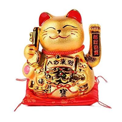 lachineuse Maneki Neko Japanischer Gold – Glücksbringer – beweglicher Arm lachineuse Maneki Neko Japanischer Gold – Glücksbringer – beweglicher Arm