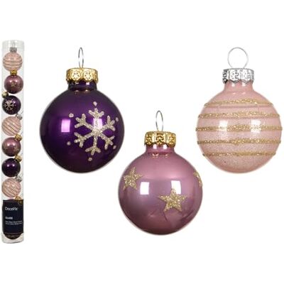 Kaemingk Weihnachtskugeln Glas mit Motiven 3cm 9er Set kleine Christbaumkugeln Weihnachtsbaumkugeln für Weihnachten Christbaumschmuck & Weihnachtsbaumschmuck Lila Rosa Mix Kaemingk Weihnachtskugeln Glas mit Motiven 3cm 9er Set kleine Christbaumkugeln Weihnachtsbaumkugeln für Weihnachten Christbaumschmuck & Weihnachtsbaumschmuck Lila Rosa Mix