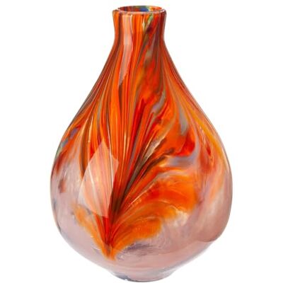 Glas Art Vase Dream Glas orange Höhe 33cm x Ø 22 cm Durchmesser durchgefärbt und wasserdicht Glas Art Vase Dream Glas orange Höhe 33cm x Ø 22 cm Durchmesser durchgefärbt und wasserdicht