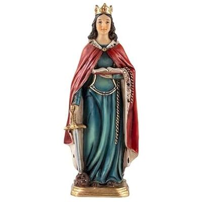 DRW Figur Santa Dimpna Harz handbemalt, 20 cm DRW Figur Santa Dimpna Harz handbemalt, 20 cm