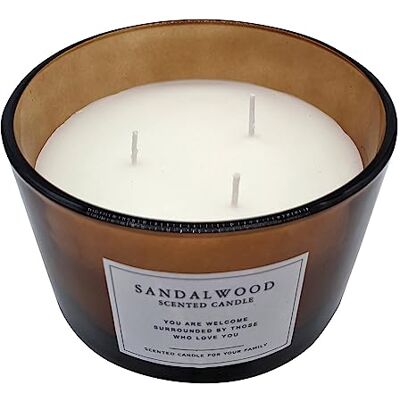 Spetebo 3-Docht Duftkerze im Glas 13 cm Sandelholz Duft Stimmungskerze im Milchglas mit Kork Deckel Aroma Duft Deko Kerze Weihnachten Nikolaus Geschenk Spetebo 3-Docht Duftkerze im Glas 13 cm Sandelholz Duft Stimmungskerze im Milchglas mit Kork Deckel Aroma Duft Deko Kerze Weihnachten Nikolaus Geschenk