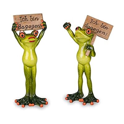 formano 2er Set lustige Frösche Frosch als Demonstrant mit Schild Figur Froschpaar formano 2er Set lustige Frösche Frosch als Demonstrant mit Schild Figur Froschpaar