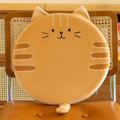 champracer Runde Stuhlkissen Kinder,Cartoon Rundes Kissen, Stuhlkissen Dickes Stuhlkissen ,40cm Memory Foam Sitzkissen Stuhl Sitzpolster mit Abnehmbarer Bezug, Cartoon Tier Sitzauflage (Braune Katze) champracer Runde Stuhlkissen Kinder,Cartoon Rundes Kissen, Stuhlkissen Dickes Stuhlkissen ,40cm Memory Foam Sitzkissen Stuhl Sitzpolster mit Abnehmbarer Bezug, Cartoon Tier Sitzauflage (Braune Katze)