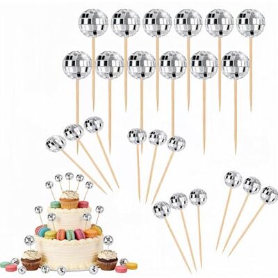 Generic 24 Stück Discokugel Tortendeko,Disco Ball Cake Topper,Spiegel Kugeln Kuchen Deko,Cocktailspieße Discokugel Zahnstocher,Mini Discokugel Kuchen Toppers für Geburtstag Kuchendekoration Disco Thema Party Generic 24 Stück Discokugel Tortendeko,Disco Ball Cake Topper,Spiegel Kugeln Kuchen Deko,Cocktailspieße Discokugel Zahnstocher,Mini Discokugel Kuchen Toppers für Geburtstag Kuchendekoration Disco Thema Party