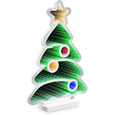 Idena 30550 LED Infinity Mirror Weihnachtsbaum, ca. 13 x 5,5 x 22 cm, Deko Lampe mit 80 SMD-LEDs und 3D Effekt, Weihnachtsdeko für Innen, batteriebetrieben Idena 30550 LED Infinity Mirror Weihnachtsbaum, ca. 13 x 5,5 x 22 cm, Deko Lampe mit 80 SMD-LEDs und 3D Effekt, Weihnachtsdeko für Innen, batteriebetrieben