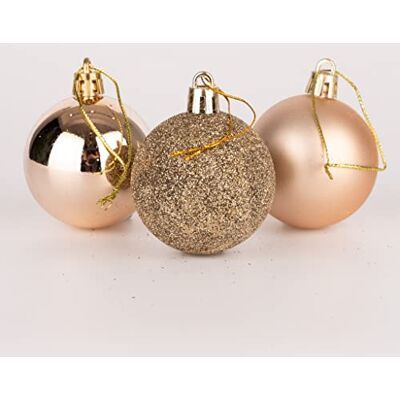 SHATCHI 50 mm/18 Stück Weihnachtskugeln, bruchsicher, Champagner-Gold, Weihnachtsbaumschmuck, Kugel, Ornamente, Kugeln, Weihnachtsdekoration, Urlaubsdekoration, glänzend, matt, glitzernd SHATCHI 50 mm/18 Stück Weihnachtskugeln, bruchsicher, Champagner-Gold, Weihnachtsbaumschmuck, Kugel, Ornamente, Kugeln, Weihnachtsdekoration, Urlaubsdekoration, glänzend, matt, glitzernd