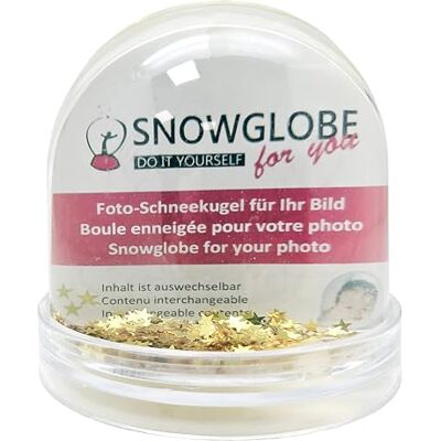 Schneekugelhaus Personalisierbare Schneekugel mit 2 Fotos Gold Sterne 82 x 94mm 50012 Sockel transparent originelles Geschenk Schüttelkugel Weihnachten, Valentinstag, Geburtstag, Hochzeit Schneekugelhaus Personalisierbare Schneekugel mit 2 Fotos Gold Sterne 82 x 94mm 50012 Sockel transparent originelles Geschenk Schüttelkugel Weihnachten, Valentinstag, Geburtstag, Hochzeit