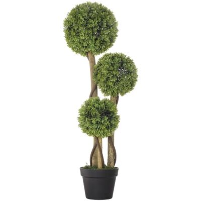 HOMCOM Künstlicher Buchsbaum groß 90 cm Kunstbaum mit UV-Schutz Kunstpflanze im Topf, Plastik Künstliche Pflanzen, Fake Plant wie Echt, Wohnzimmer Schlafzimmer Büro, Dekoration Geschenk HOMCOM Künstlicher Buchsbaum groß 90 cm Kunstbaum mit UV-Schutz Kunstpflanze im Topf, Plastik Künstliche Pflanzen, Fake Plant wie Echt, Wohnzimmer Schlafzimmer Büro, Dekoration Geschenk