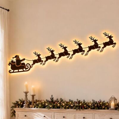 Generic LED-Rentier-Wanddekorationen Festliche Weihnachtsbeleuchtung Weihnachtsdeko LED Rentier Wanddeko, 7er 3D Rentier Weihnachtsbeleuchtung Innen Wand Deko Generic LED-Rentier-Wanddekorationen Festliche Weihnachtsbeleuchtung Weihnachtsdeko LED Rentier Wanddeko, 7er 3D Rentier Weihnachtsbeleuchtung Innen Wand Deko